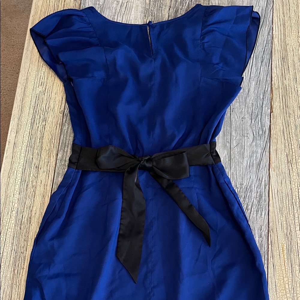 Express Blue and Black Midi Dress - Picture 3 of 4